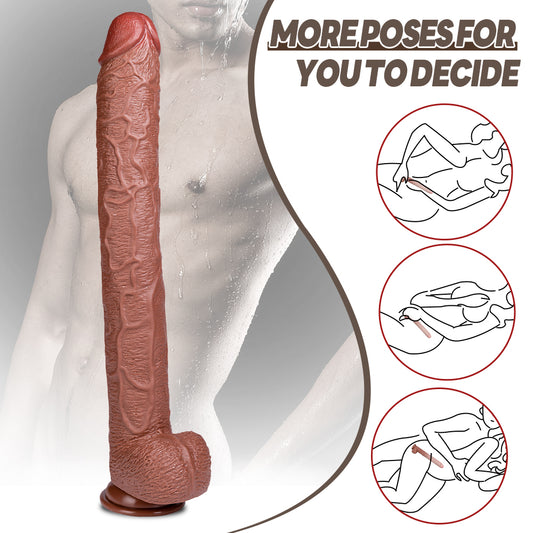 17-inch Extra-Long Dildo, 2.2-Inch Diameter Giant Dildo
